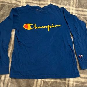 Champion Boys Blue Long Sleeve Tshirt Size Medium